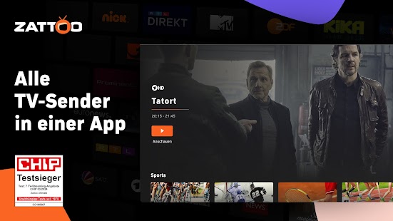 Zattoo - TV Streaming App Screenshot