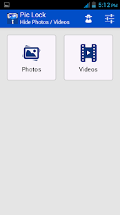 Ocultar las fotos y vídeos Screenshot