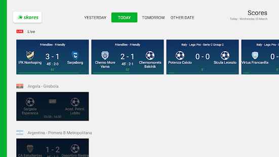 SKORES - Fútbol en directo Screenshot