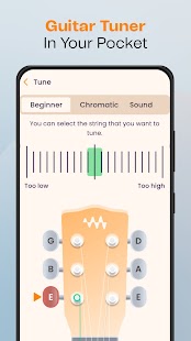 Guitar Tuner & Play FourChords Screenshot