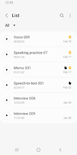 Samsung Voice Recorder Screenshot