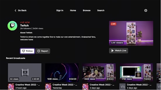 Twitch: Live-Streaming Screenshot