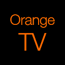 Orangefarbener Fernseher