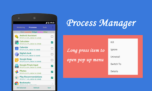 Assistant Pro for Android - Screenshot programu Cleaner Booster