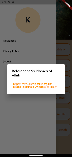Islamic Learning App Screen 2