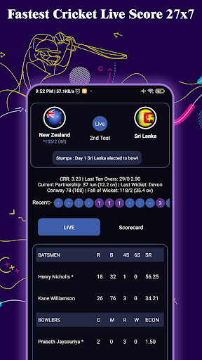 Cricket live Score Screen 3