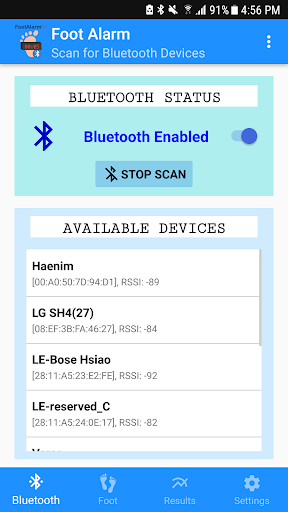 Android application APD Foot Alarm screenshort