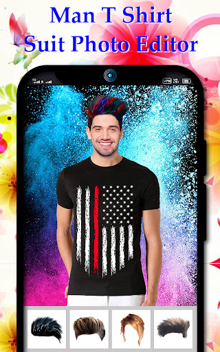 Man T-shirt suit photo editor Screen 3