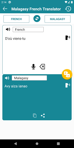 Screenshot of Malagasy French Translator