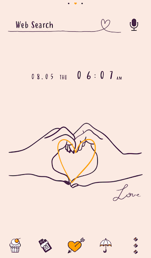 Love Line Art Theme +HOME Screen 2