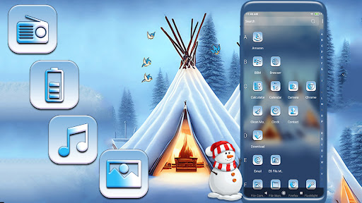 Winter Campfire Theme Launcher Screen 3