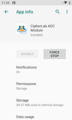 CipherLab ADC Module Screen 2