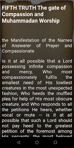 Android application the ten truths Rasa`il al-Nur screenshort
