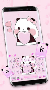 Captura 2 Cute Pink Panda Tema de teclad android