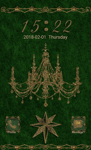 Android application Green Gold Chandelier Go Locke screenshort