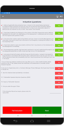 Induction Manager Screen 2