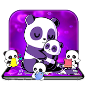 Purple Cute Panda Theme  Icon