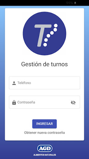 Android application Gestión de Turnos AGD screenshort