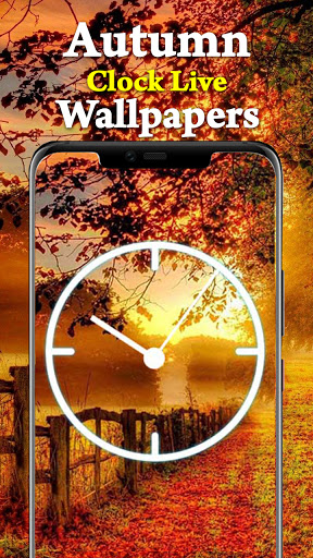Android application Autumn Clock HD Live Wallpaper screenshort