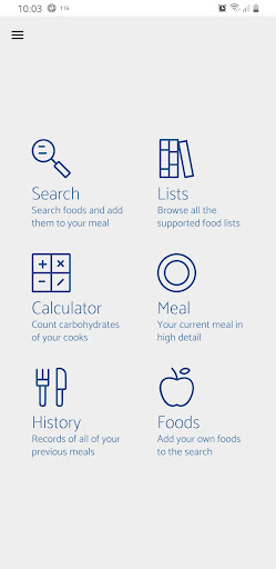 Android application Eat with T1D screenshort