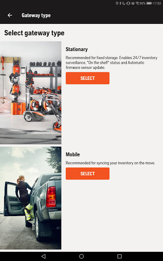 Screenshot of Husqvarna Fleet Services Gatew