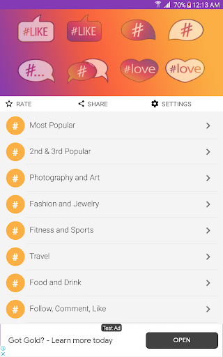 Android application MyTag screenshort