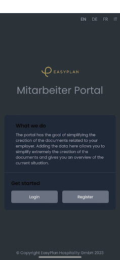 Android application EasyPlan Mitarbeiter screenshort