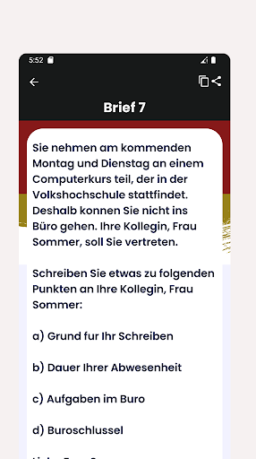 Brief Schreiben Deutsch A2 Screen 3