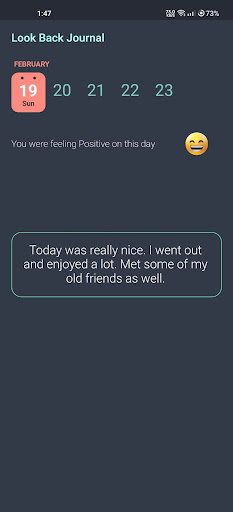 Look Back Journal Screen 3
