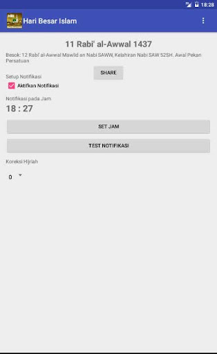 Hari Besar Islam + Notifikasi Screen 3