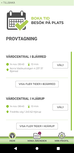 Android application HMC Online – digifysisk vård screenshort