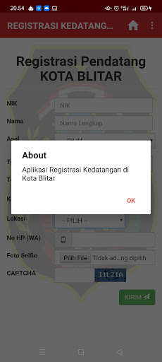 REGISTRASI KEDATANGAN Screen 2