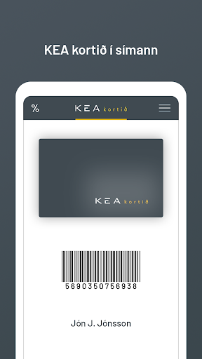 Android application KEA Kortið screenshort