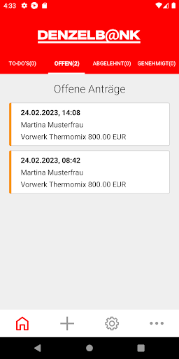 Denzel Bank Finanzierung Screen 2