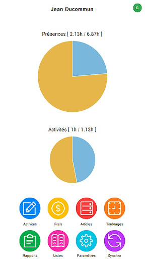 Android application SwissTimesheet screenshort