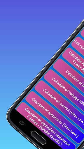 Android application Electrical Calculations screenshort