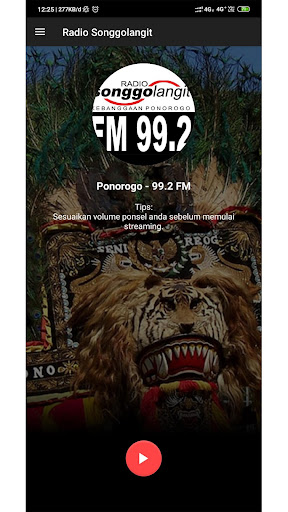 Android application Radio Songgolangit Ponorogo 99 screenshort
