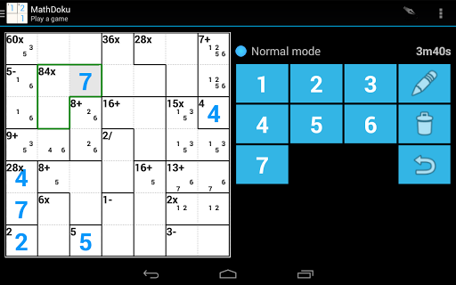 MathDoku Screen 3
