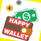 Happy wallet icon