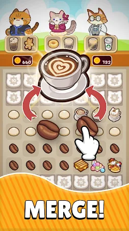 Game screenshot Merge Meow Cafe : Coffee cat mod apk