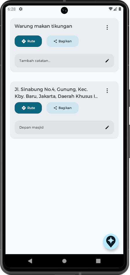 #3. Location Saver (Android) Ved: nadhifhayazee