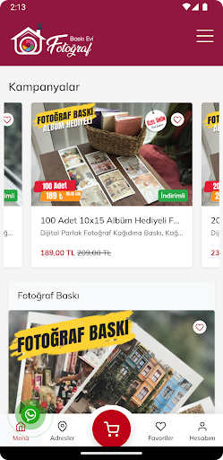 Android application Fotoğraf Baskı Evi screenshort