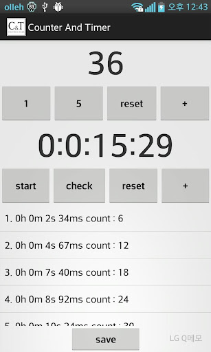 Counter and Timer Screen 3