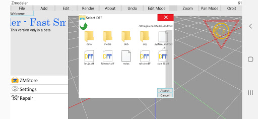 ZModeler for Android Screen 3