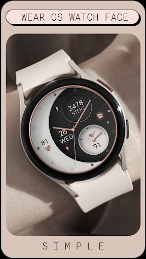 Android application Moon Rose Gold v2 watch face screenshort
