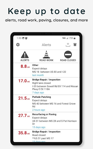 Screenshot of MDOT Traffic (Mississippi)