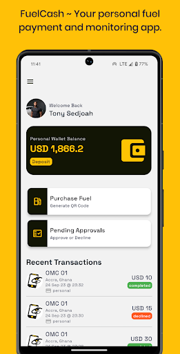 Android application FuelCash screenshort