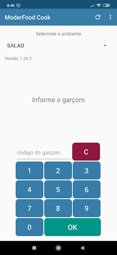 Android application Goomo Garçom screenshort