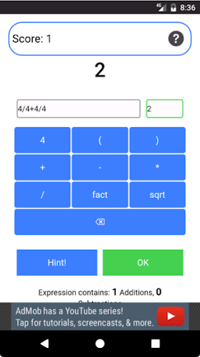 Four Fours Screen 2