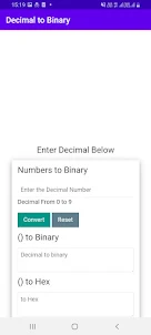 Decimal to Binary